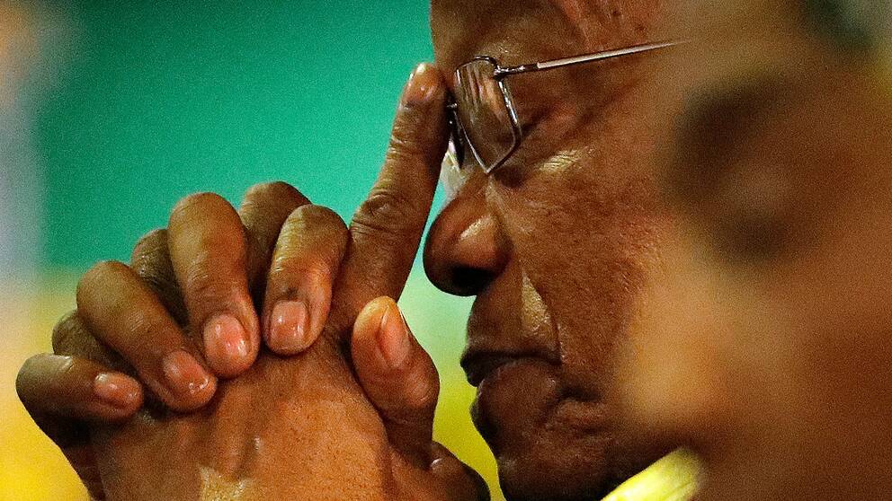 Jacob Zuma under ANC:s partikongress 2017, där han ersattes av sin vicepresident Cyril Ramaphosa som ny partiledare.
