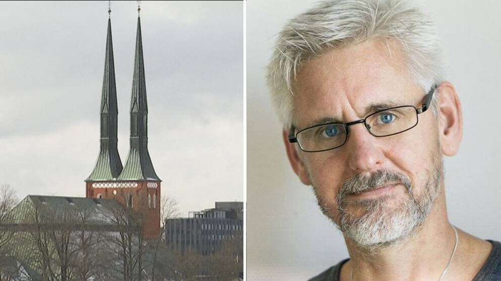 domkyrkotornen och Jonas Svensson, professor i religionsvetenskap