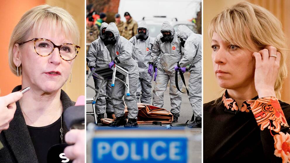 Sveriges utrikesminister Margot Wallström tillbakavisar uppgifterna, från ryska UD:s Maria Zacharova, om att nervgiftet som användes vid attacken i Salisbury kan ha kommit från Sverige