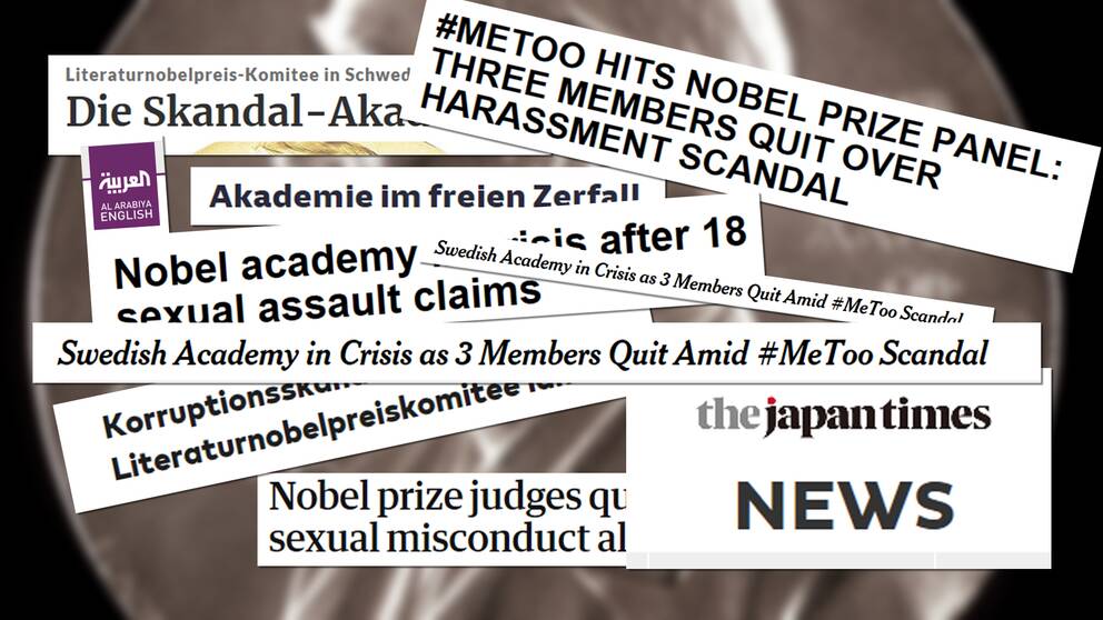 I utländska medier rapporteras om krisen inom Svenska Akademien.
