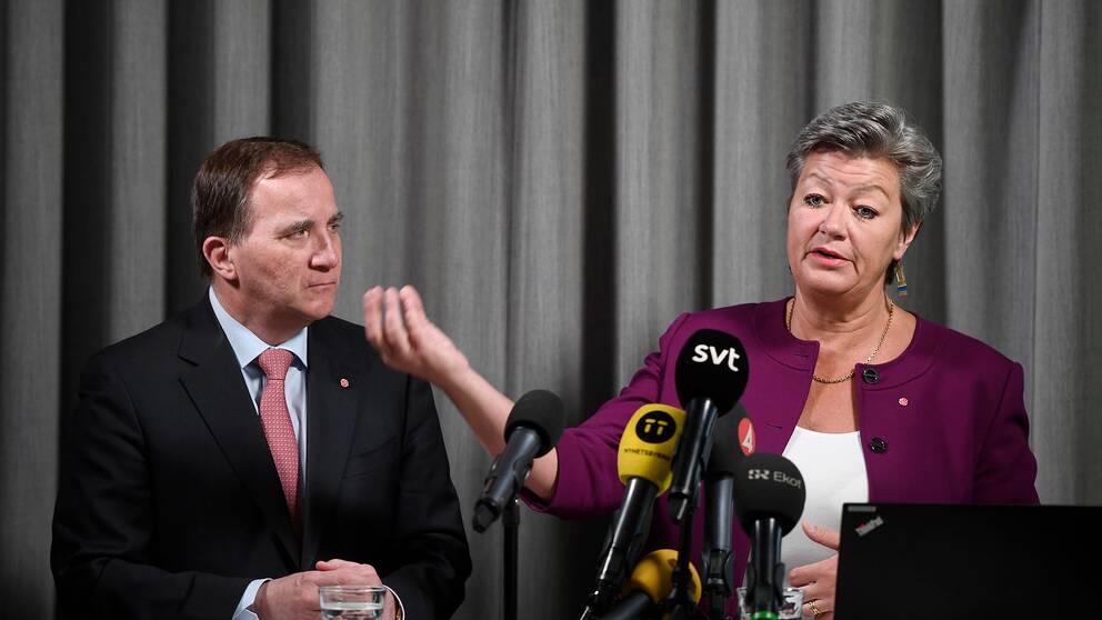 Socialdemokraternas partiledare Stefan Löfven och partiets arbetsmarknadspolitiska talesperson Ylva Johansson presenterar nya förslag kring arbetskraftsinvandringen.