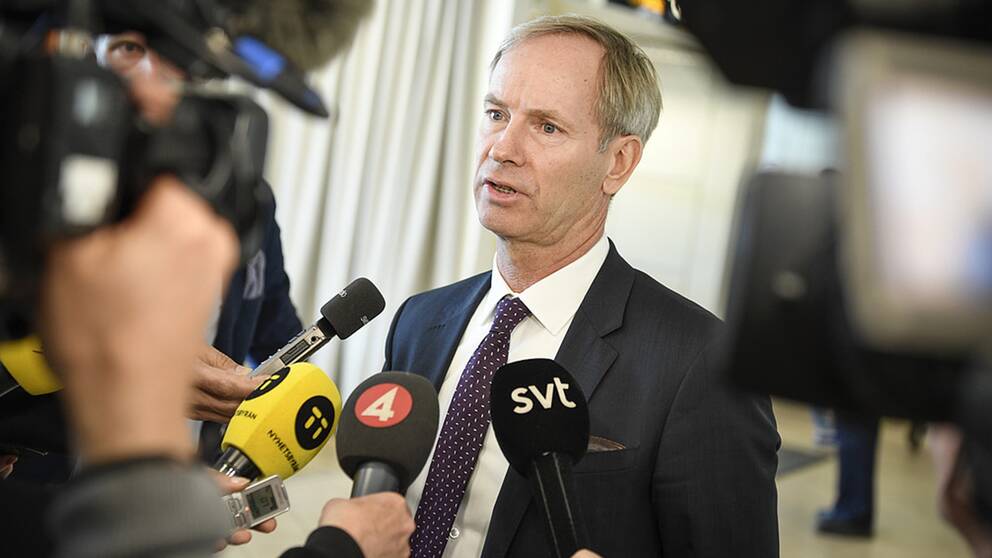 Olof Skoog, Sveriges FN-ambassadör, höll presskonferens på Sturups flygplats på söndagen.