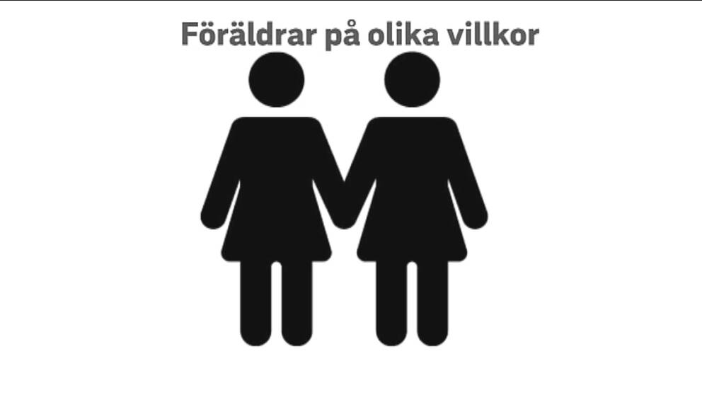 En bild på två tecknade kvinnor som håller varandra i handen