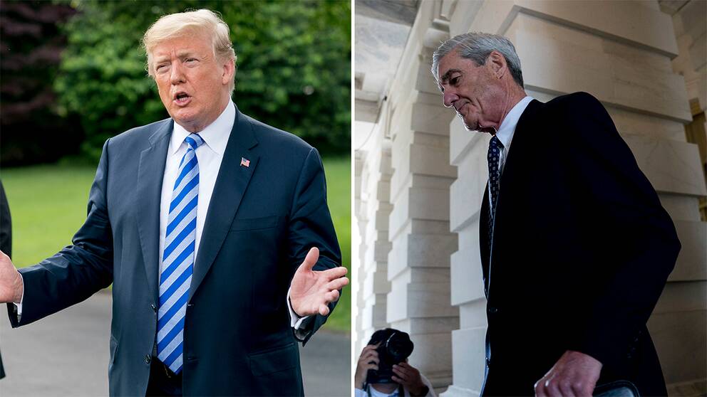 President Donald trump och utrdaren Robert Mueller.