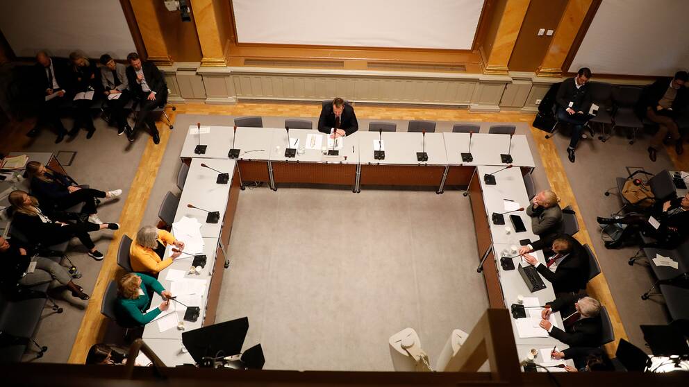 Konstitutionsutskottet håller utfrågningar med före detta inrikesminister Anders Ygeman i Skandiasalen i riksdagen med anledning av Transportstyrelsens it-upphandling, i april 2018.