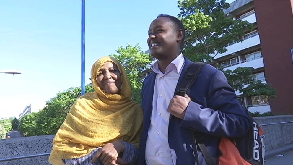 Ahmed Abdirahman med sin mor