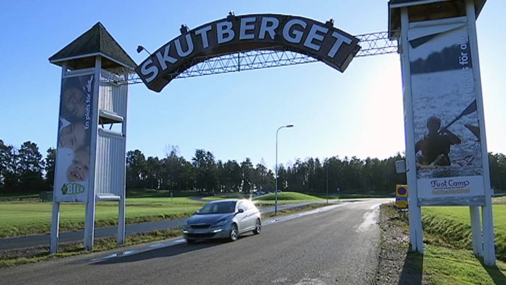 Entréskylt till Skutberget i Karlstad