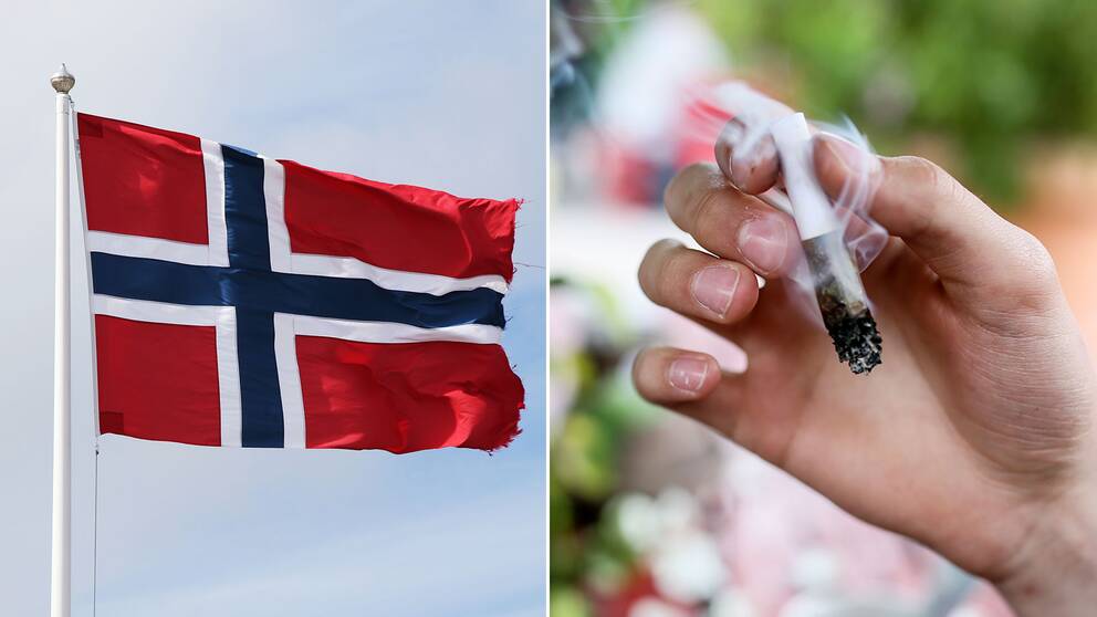 Norsk flagga och en joint.
