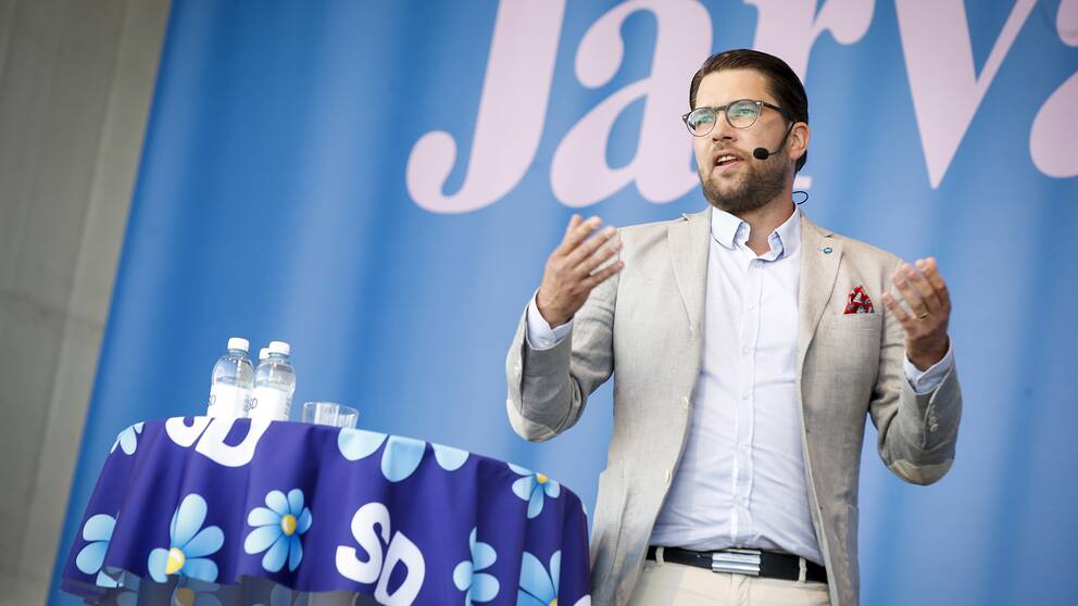 SD-ledaren Jimmie Åkesson talade på Järvaveckan.