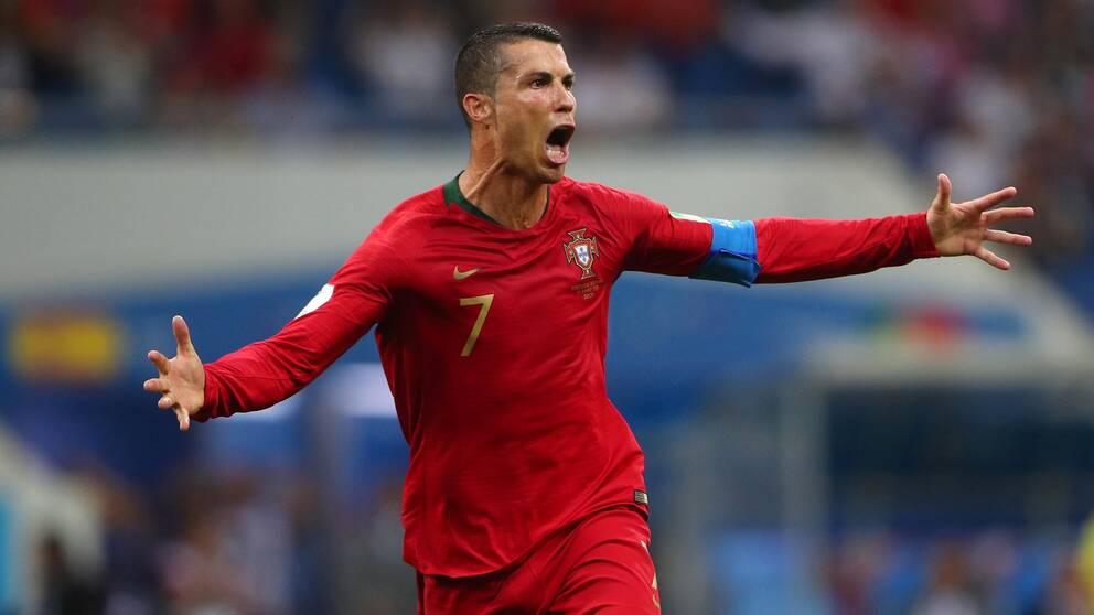 Ronaldo i matchen mellan Spanien och Portugal
