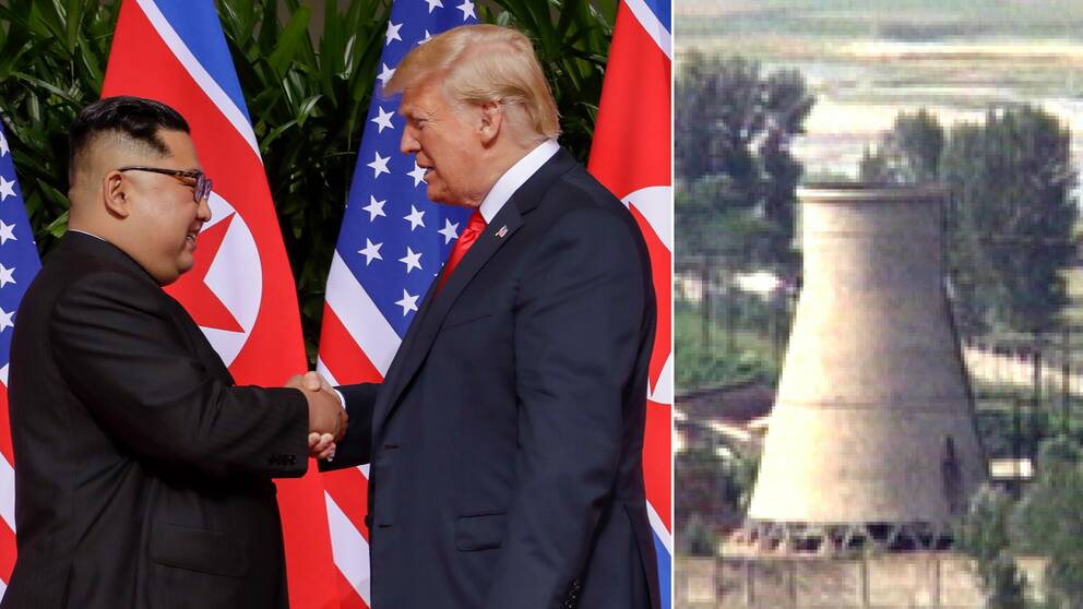 Till höger syns Nordkoreas kärnvetenskapliga forskningscenter i Yongbyon som det såg ut 2008. Sedan dess har mycket hänt. Infrastrukturen i forskningscentret fortsätter utvecklas, trots Trumps möte med Kim Jong-Un, enligt 38 North.