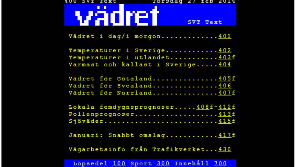 text-tv på webben