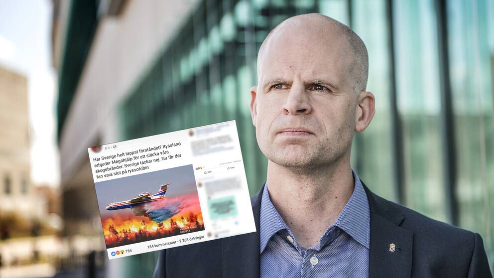 I inlägget som spridits på sociala medier står det ”Nu får det fan vara slut på ryssofobin”. Här Björn Palmertz på Försvarshögskolan.
