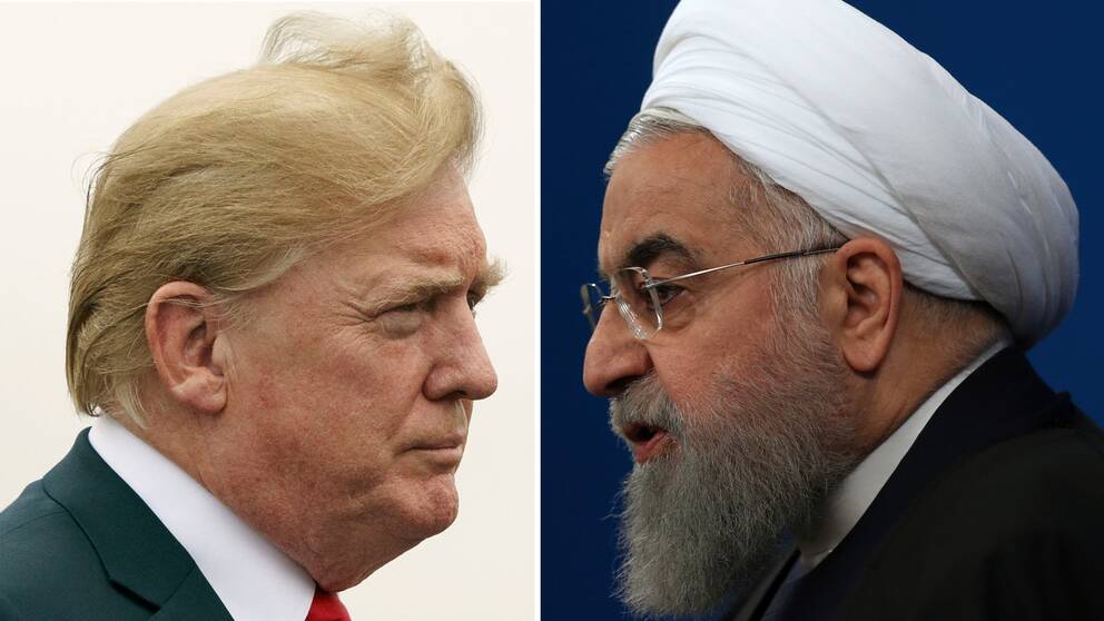 USA:s president Donald Trump och Irans president Hassan Rouhani.