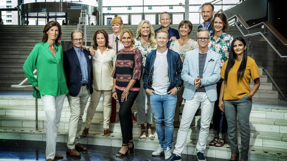 Medarbetare som bevakar riksdagsvalet 2018 i SVT.