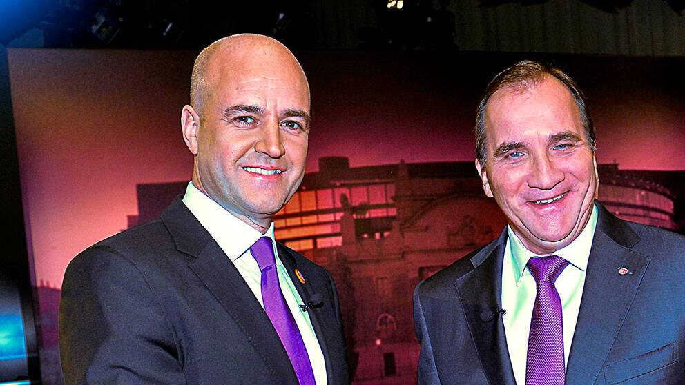 Reinfeldt och Löfven senast de möttes – i SVT:s partiledardebatt hösten 2013.