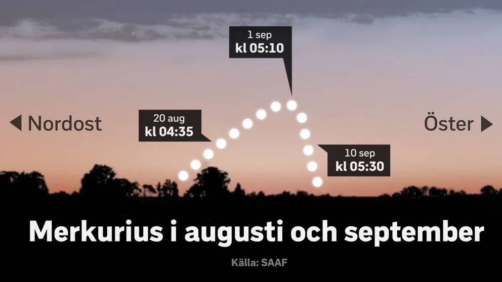 Från nu till en bit i september kan du se Merkurius.