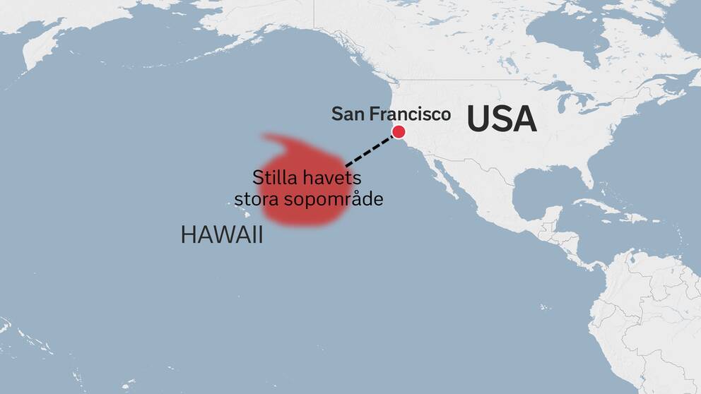 Karta över Hawaii, sopområdet och USA.
