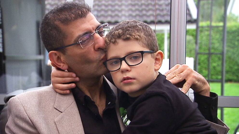 Khaled Arwadkiy med åttaårige sonen Mohamad Arwadkiy
