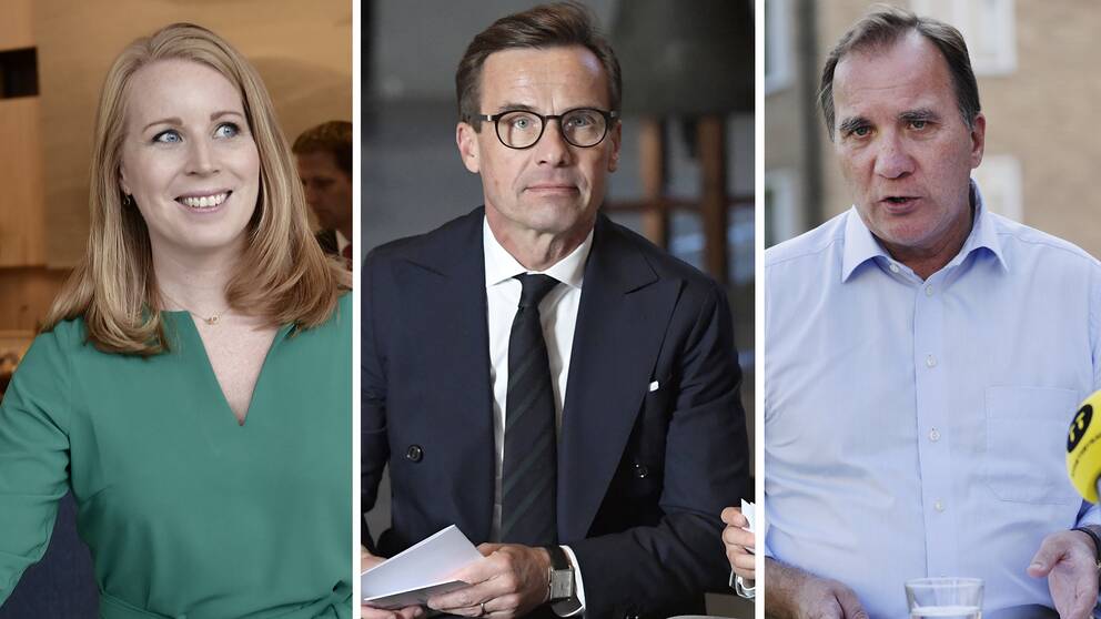 Annie Lööf (C), Ulf Kristersson (M) och Stefan Löfven (S).
