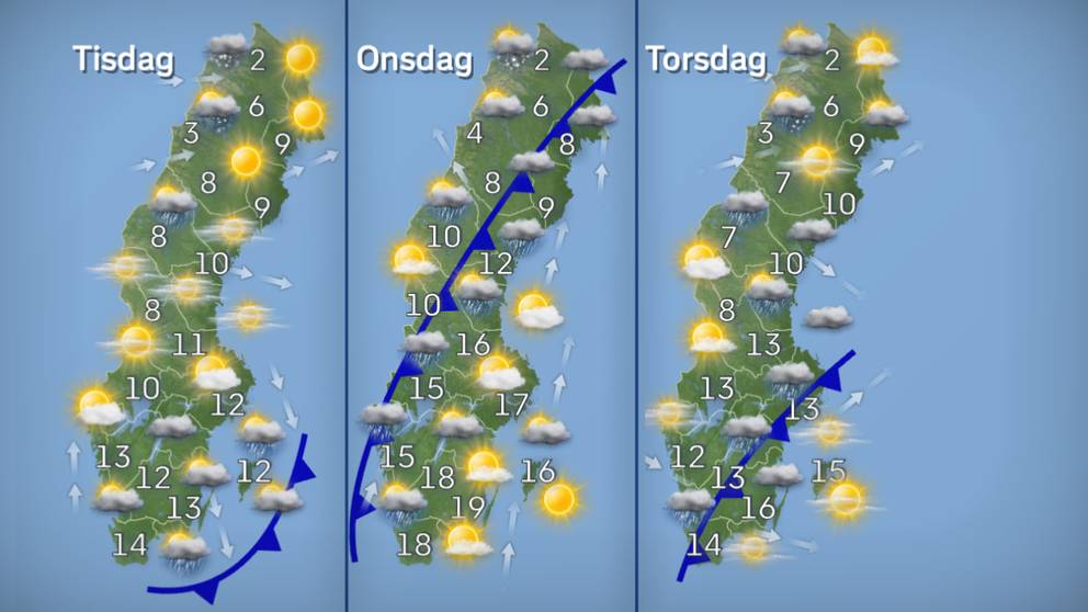 METEOALARMs Vädervarningar för Europa och SMHIs för Sverige (klicka på
