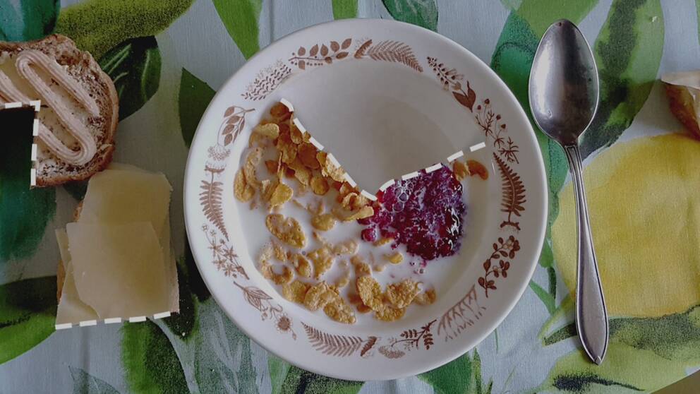 En frukosttallrik.