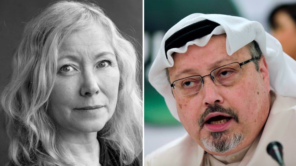 Anna Livion Ingvarsson, generalsekreterare för Svenska PEN och Jamal Khashoggi, saudisk journalist.