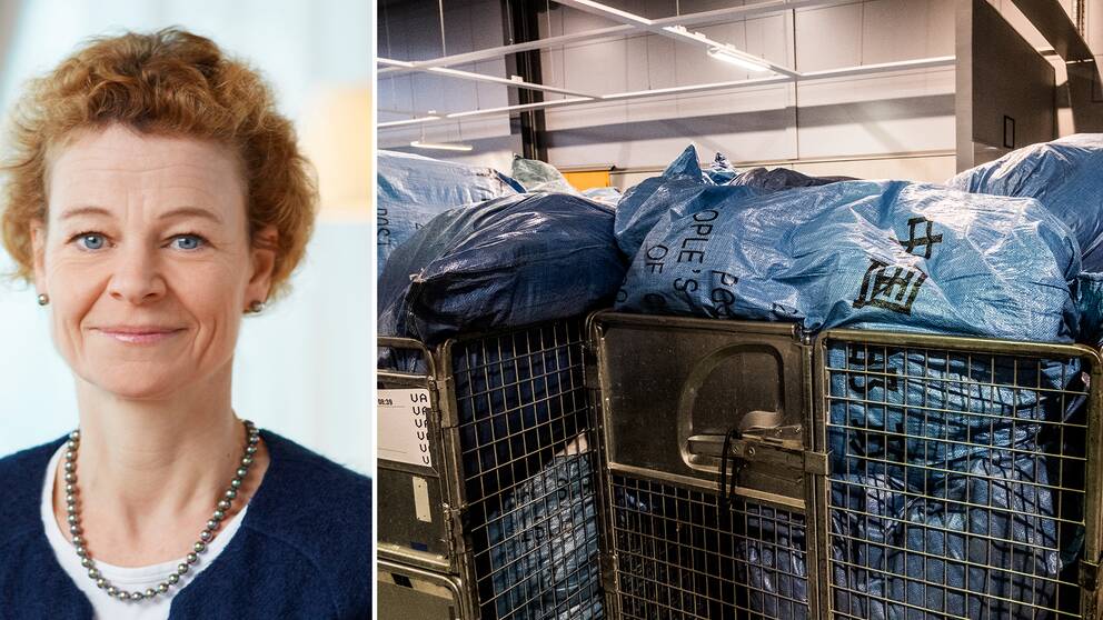 Postnords Sverige-vd Annemarie Gardshol och Postnords terminal på Arlanda i december 2017.