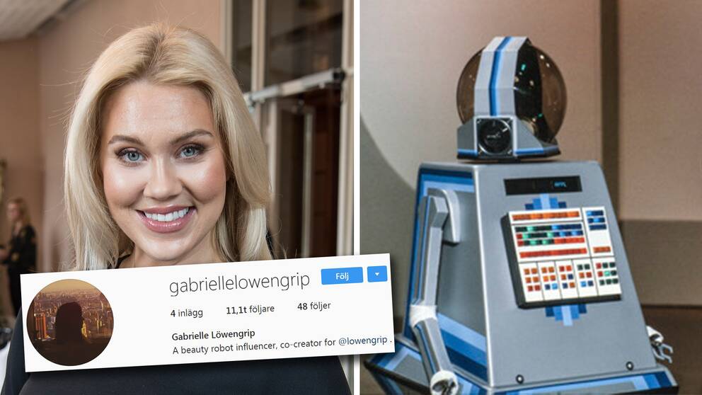 Isabella Löwengrips alter ego Gabrielle – en ”beauty robot influencer”.