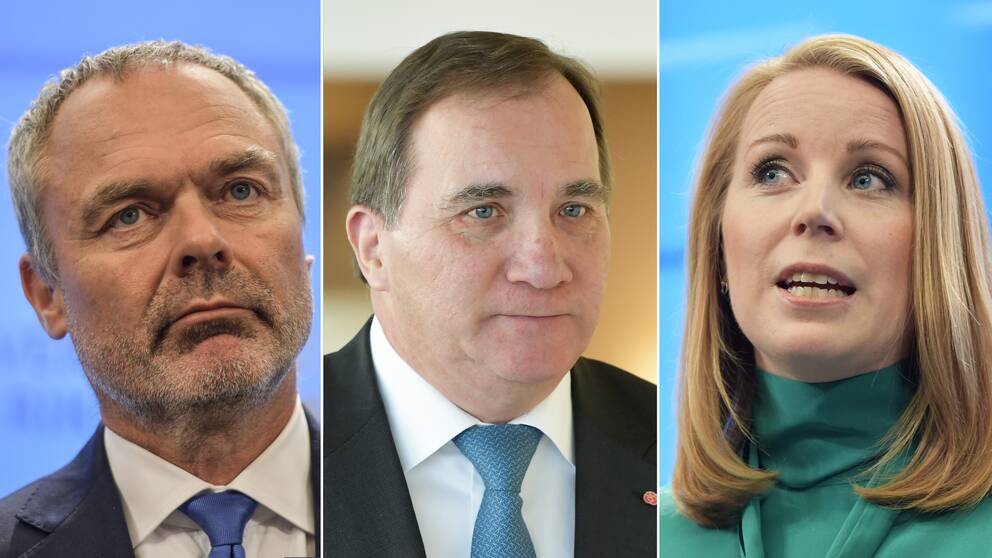 Jan Björklund (L), Annie Lööf (C) och Stefan Löfven (S).