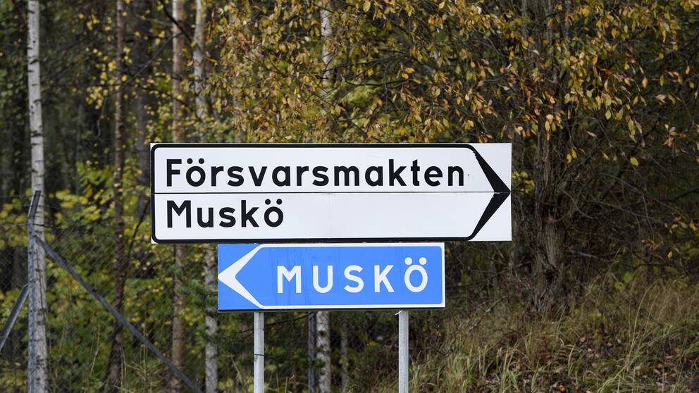 Skylt på Muskö