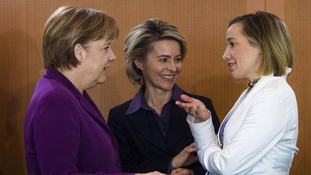 Angela Merkel, Ursula von der Leyen och Kristina Schröder.