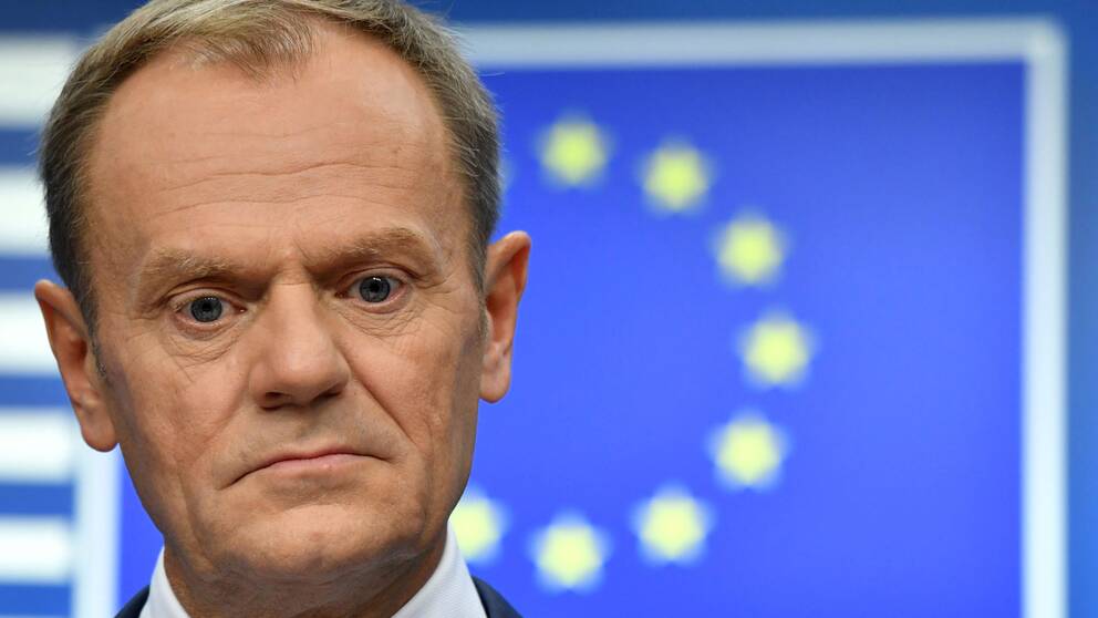 Donald Tusk i närbild.