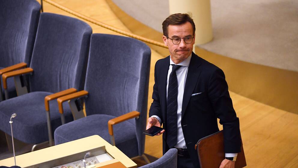 Moderaternas partiledare Ulf Kristersson (M) efter statsministeromröstningen i riksdagen.
