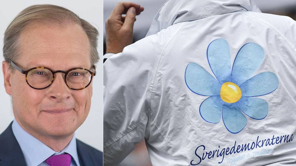 Mats Knutson och en person iklädd en SD-jacka.