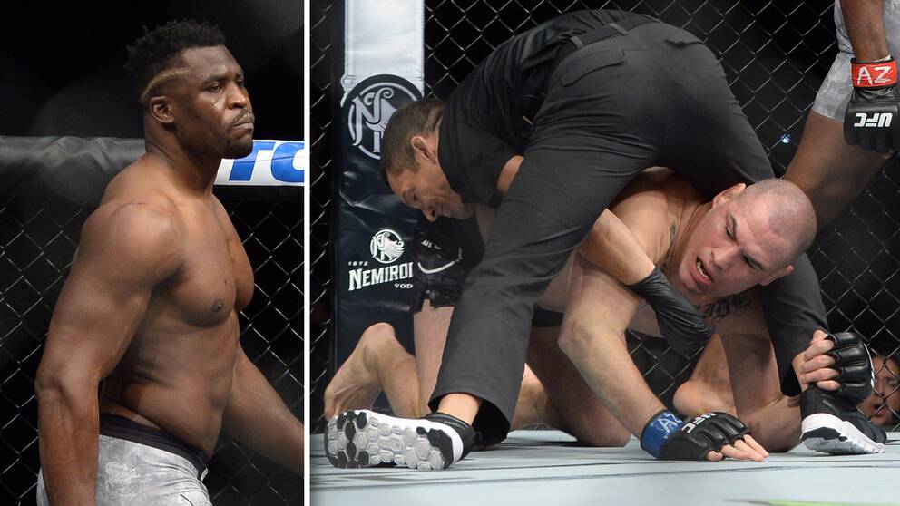 Francis Ngannou knockade Cain Velasquez på en UFC-gala i Phoenix i natt.