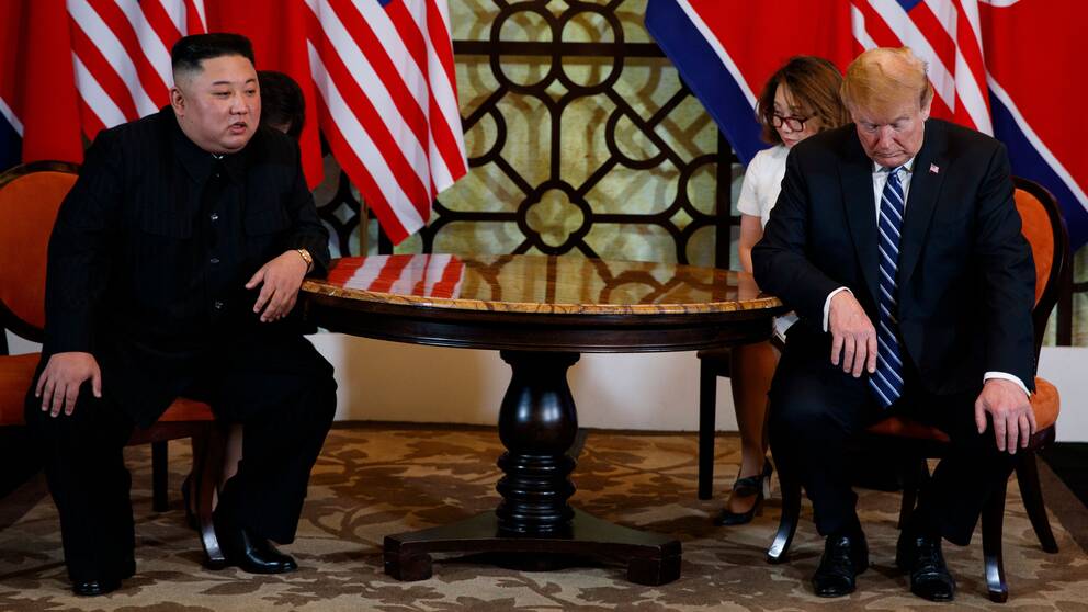 President Donald Trump och Nordkoreas ledare Kim Jong- Un.