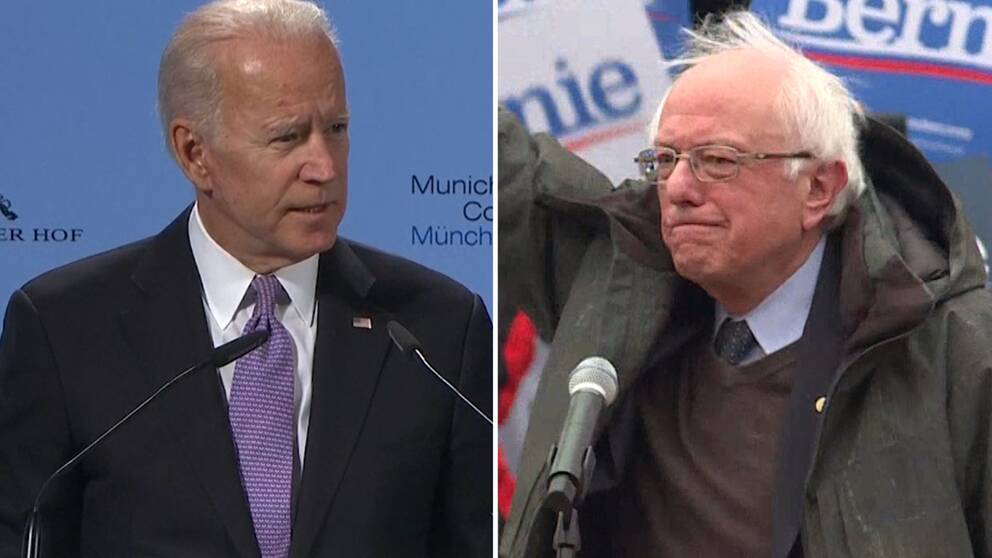 Joe Biden och Bernie Sanders är de som jagas i det demokratiska primärvalet.