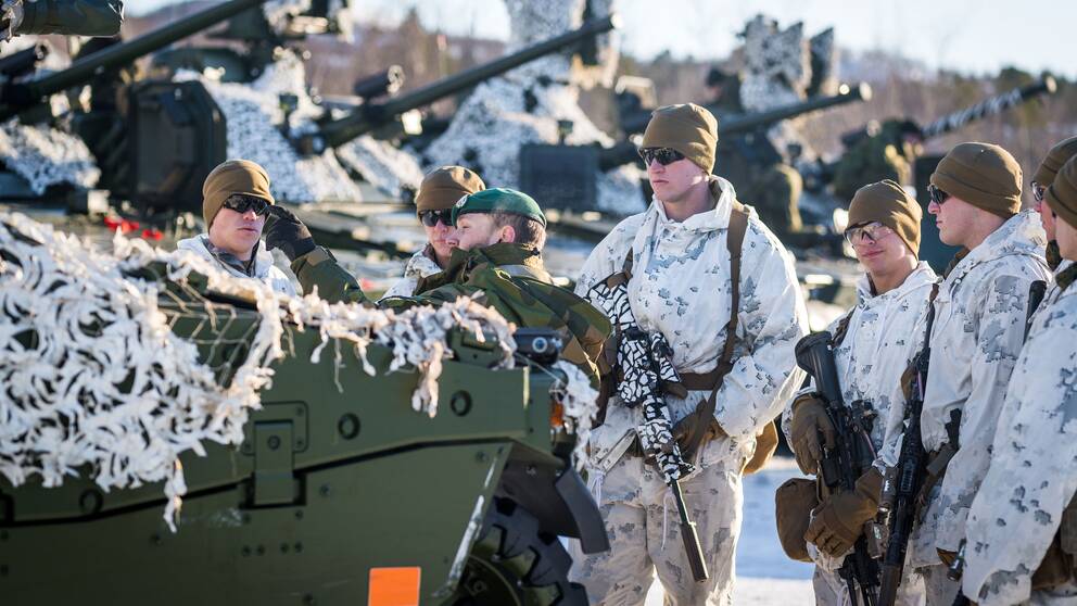 Amerikanska marinkårssoldater under en övning i Finnmark i Norge 2017.