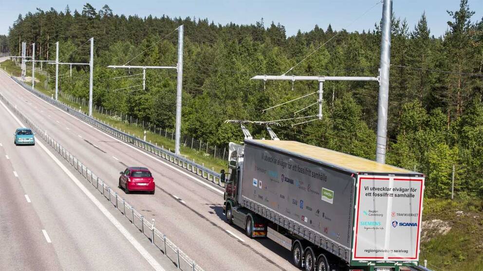 Utanför Sandviken finns demonstrationsanläggningen för elvägar för tunga lastbilar.