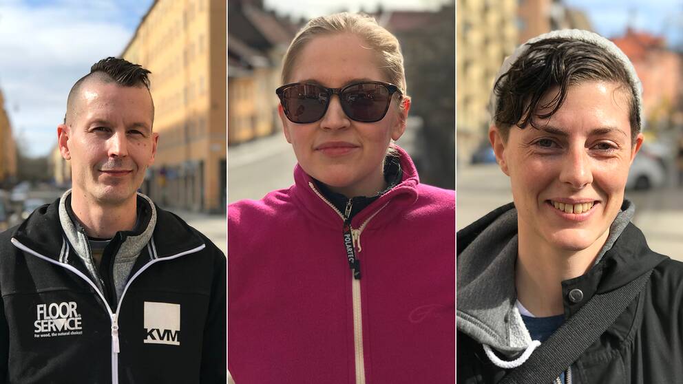 Stockholmarna Mats Hemming, Sara Daniels-May och Stina Svelander tycker alla tre att amorteringskravet har gjort avtryck i hushållsekonomin.
