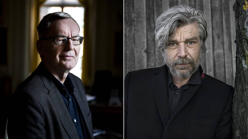Anders Olsson, Svenska Akademiens ständige sekreterare, och författaren Karl Ove Knausgård.