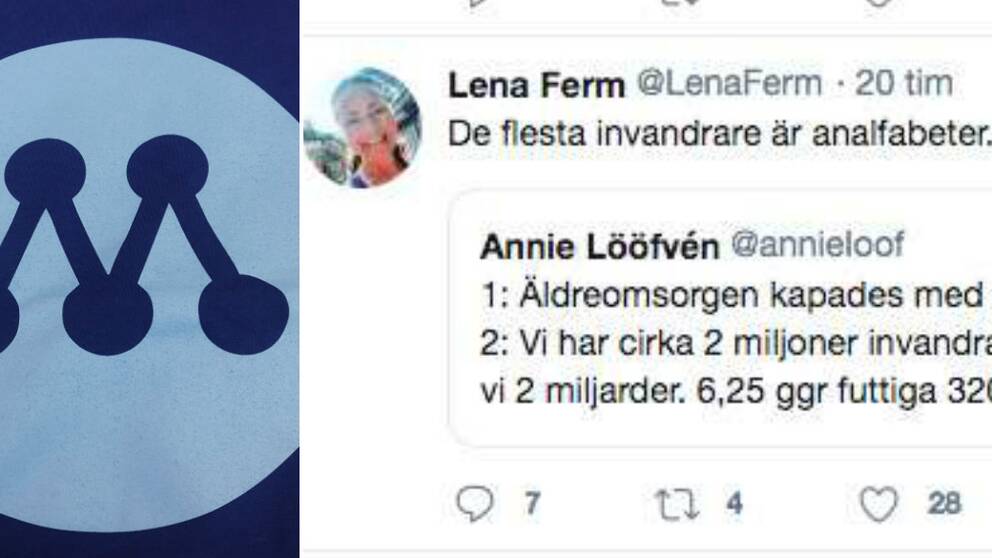 Moderaten Lena Ferm twittrade att alla invandrare är analfabeter