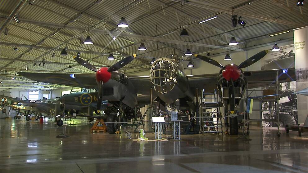 Röd David med smeknamnet ”Hulda” på Flygvapenmuseum i Linköping