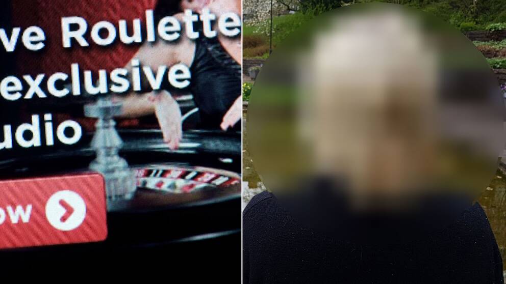 Skärmdump från spelbolag samt ”Sofia”, anonymiserad