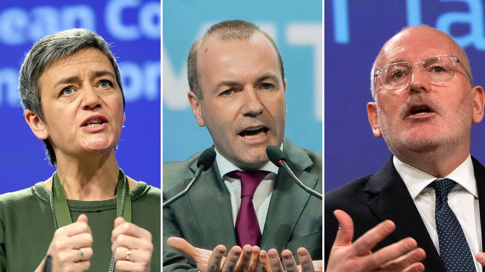 Margrethe Vestager (ALDE), Manfred Weber (EPP) och Frans Timmermans (S&D) är tre av toppkandidaterna som väntas ta över efter Jean-Claude Juncker.