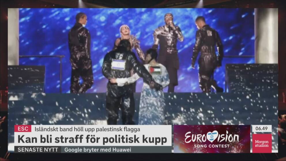 Madonna får kritik för sitt framträdande av Like a prayer under lördagens final av Eurovision song contest.