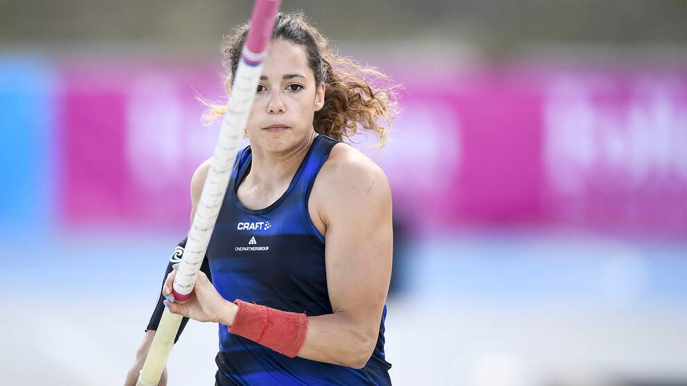 Angelica Bengtsson under tävlingen i Sollentuna