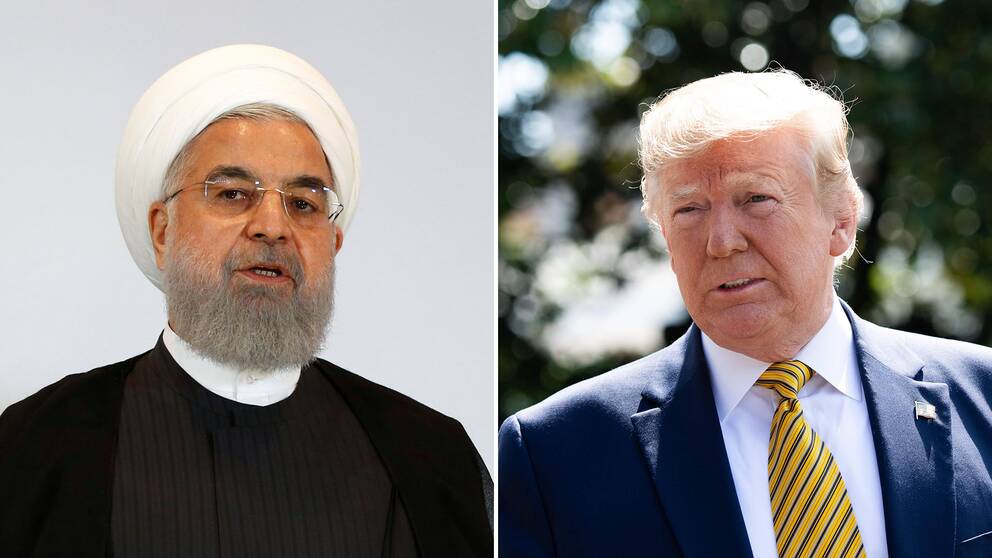 Irans president Hassan Rouhani och USA:s president Donald Trump.