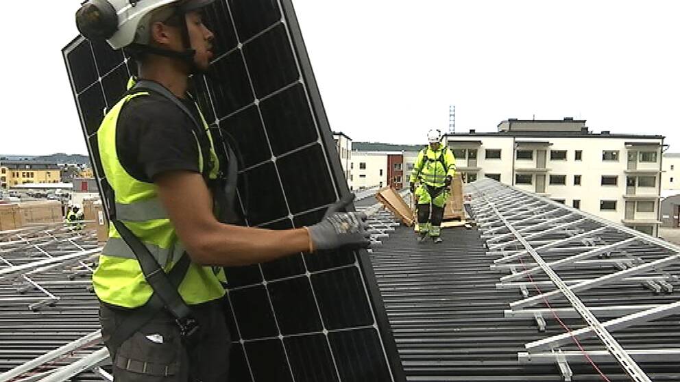 Solceller monteras